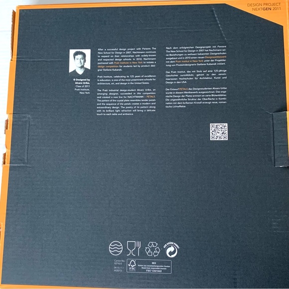 Nachmann fine Bavarian crystal plate 11”x11” square serving plate new with box - Picture 3 of 6